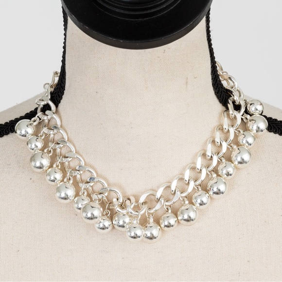 Bold choker necklace sterling silver chain link Charles Winston Collections - Picture 1 of 14